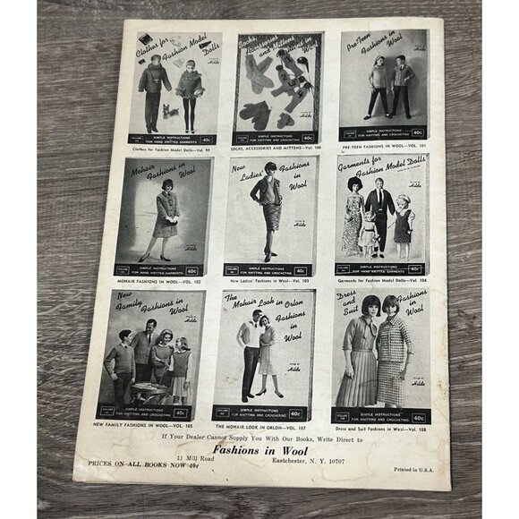 Vintage 1965 Hilde Crochet And Knit Wardrobe For Fashion Model Dolls Crafts #111 - Picture 5 of 5